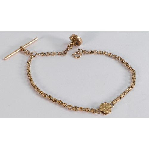 690 - 9ct gold antique bracelet, 8.5g.