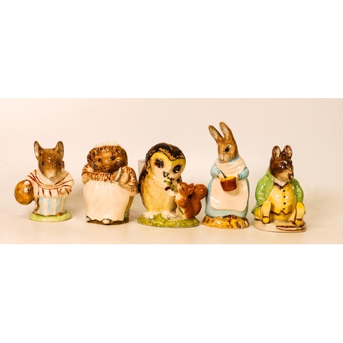 158 - Royal Albert Beatrix Potter figures to include Old Mr Brown, Mrs Tittlemouse, Mrs Tiggywinkle, Mrs R... 