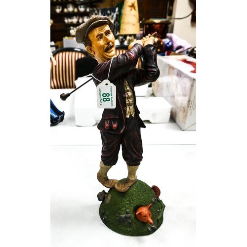 88 - Large novelty resin figure of golfer, height 38cm