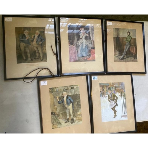 504 - Five Frank Reynolds Dickens Series Coloured Prints. Size incl. frame, Height: 39.5cm x Width: 31.5cm... 