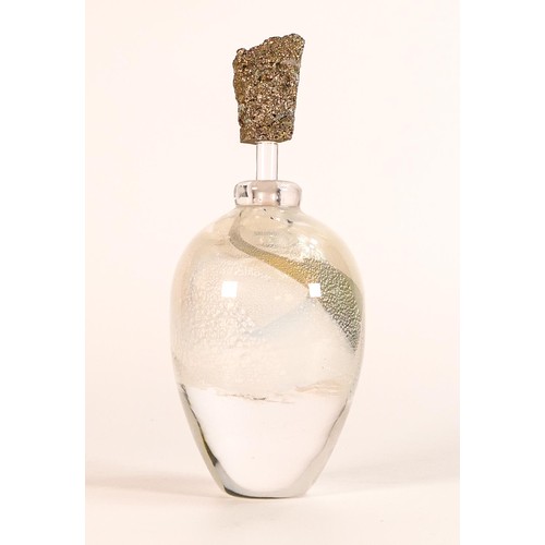 417 - Patrick Lepage Verrier D'art Amboise glass scent bottle. Signature etched by base. Height 17.5cm