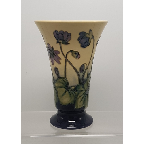 587 - Moorcroft Hepatica patterned vase height 15.5cm