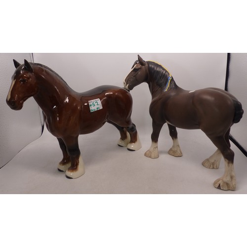 452 - Large Beswick Burnham Beauty together with Beswick Clydesdale in matt (2)