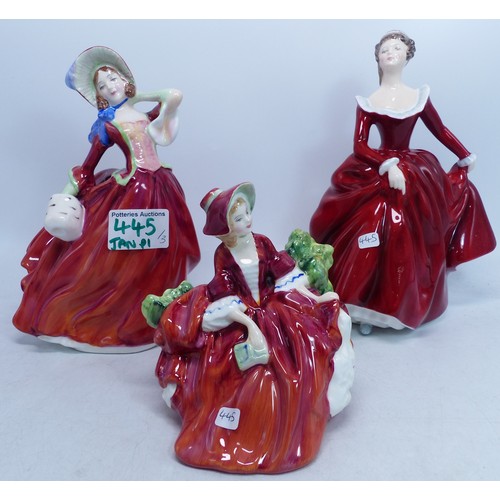 445 - Royal Doulton Lady figures to include Autumn Breezes HN1934,  Fragrence HN3311, Lydia HN1908 (3)