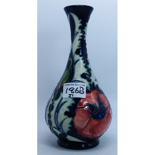 186B - Moorcroft Poppy revisited pattern vase Height 24cm