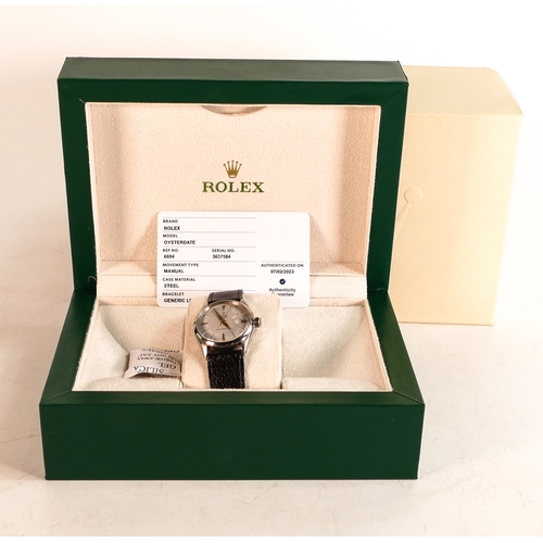 829 - Rolex Tudor Oysterdate automatic watch, white dial with gold pointers & markers,new leather strap, c... 