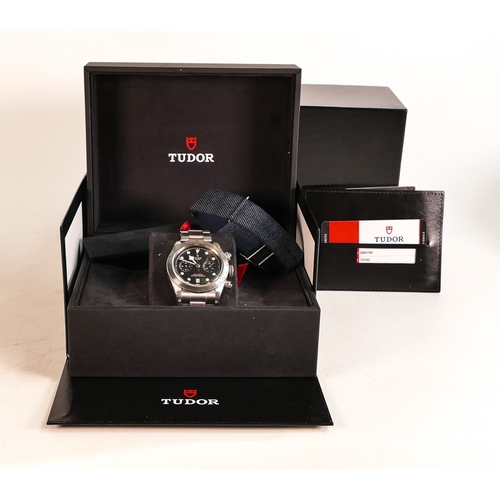 834 - Tudor Geneve Heritage Chronograph gentleman's watch, stainless steel watch & bracelet, model 79350, ... 