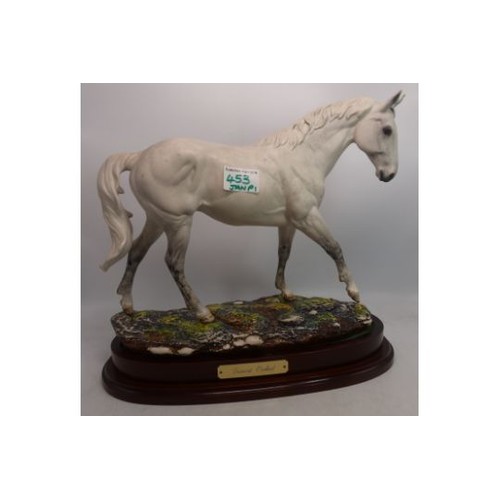 453 - Royal Doulton Horse Figure Desert Orchid DA 134  in a grey matt finish