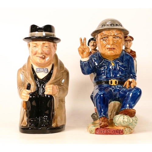 246 - Kevin Francis / Peggy Davies large limited edition toby jug Winston Spencer Churchill D-Day Landings... 