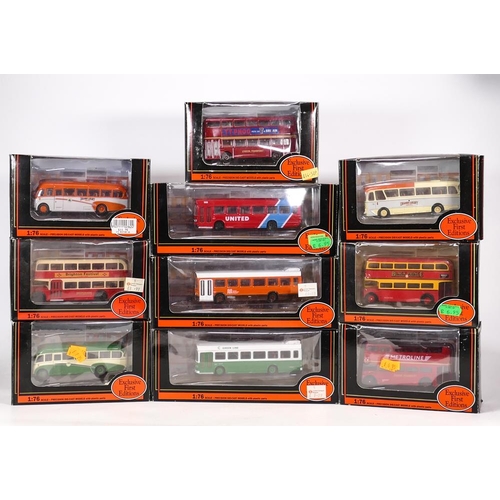 421 - A collection of Exclusive First Edition 1:75 scale Model Buses including Leyland National Unit Coach... 