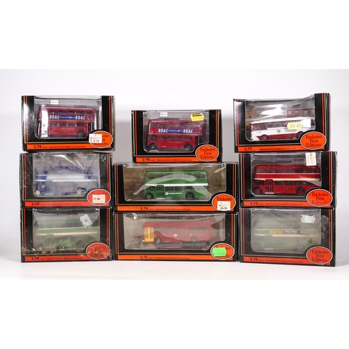 424 - A collection of Exclusive First Edition 1:75 scale Model Buses including Routemaster 15601, Ellen Sm... 