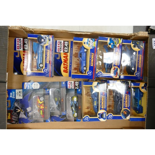 433 - A collection of  Boxed Corgi & Hotwheels 1:43th Scale Batman Die Cast Vehicles including Bat Marine,... 