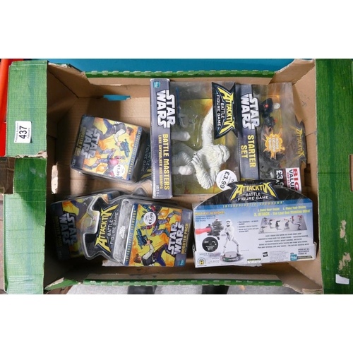 437 - A collection of Hasbro Star Wars Attacktix boxed sets to inlcude Starter Set x 2, Booster Pack x 3 &... 