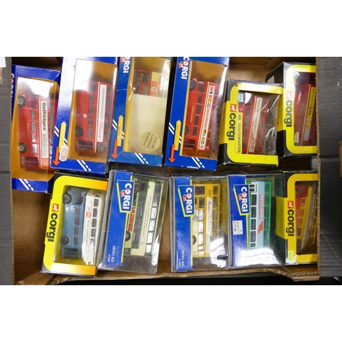 442 - A collection of Boxed Corgi Model Buses including Open Top Route Master, Metrobus,469 Routemaster, M... 