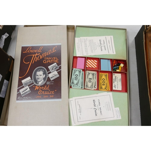 32 - A collection of Vintage Games to include Lowell Thomas Travel Game & Vintage Bar Room Skittle set(2)