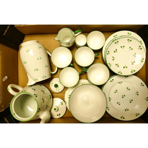 3 - Shelley part teaset , Bute shape 8064 to include teapot and stand, hot water jug, 3 cups, 7 saucers,... 