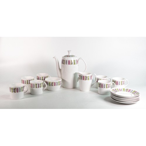 4 - Shelley coffee set, Avon shape 14200 to include  coffee pot, 7 cans & saucers, milk jug, sugar bowl ... 