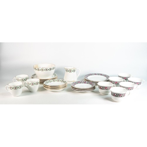 7 - Two Shelley part tea sets to include 6 cups , 5 saucers, 5 side plates, Norman shape 1088 and New Yo... 