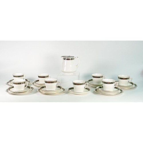 8 - Shelley part tea set and hot water jug, Victoria shape 10718 to include 8 cups & saucers, 7 side pla... 