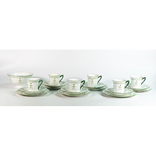 9 - Wilman & co part tea set, Dorothy shape 10398 to include 6 cups & saucers, 6 side plates and slop bo... 