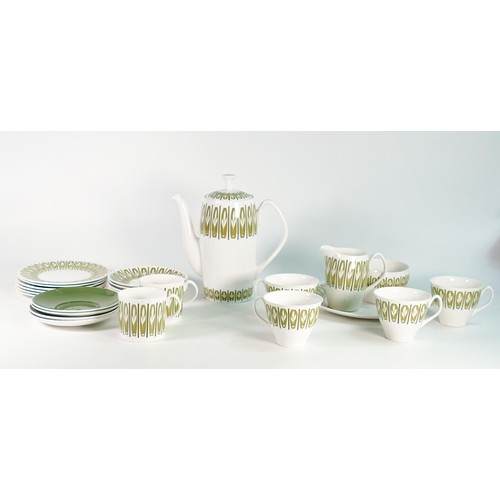 12 - Shelley part tea and coffee set , Avon shape 14282 to include coffee pot, 2 cans, 4 saucers, 4 tea c... 