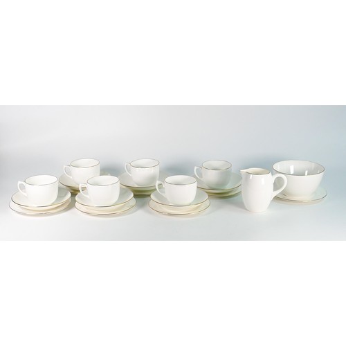 15 - Shelley part teaset , Carlton shape gold edge to include 6 cups & saucers, 6 side plates, milk jug a... 