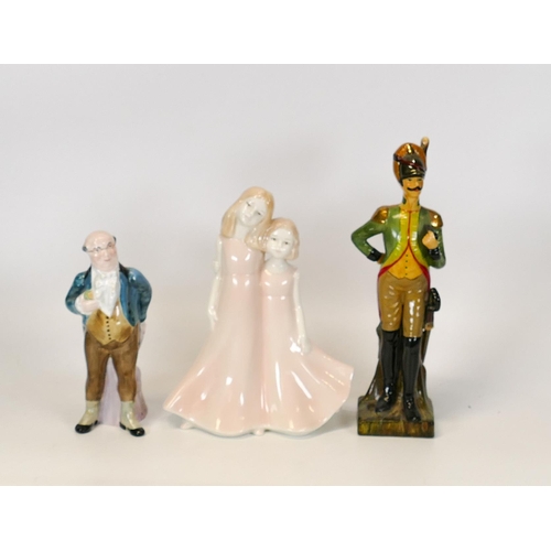 416 - One Royal Worcester Moments Figure Friendship together with Crown Stafforshire 'Mr. Pickwick' and A.... 