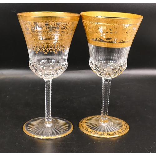 33 - Two De Lamerie Fine Bone China heavily gilded Non Matching Wine Glasses, specially made high end qua... 