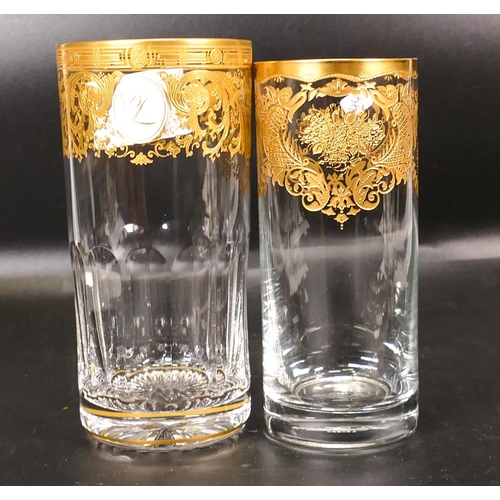 44 - Two De Lamerie Fine Bone China heavily gilded Non Matching Tumblers, specially made high end quality... 