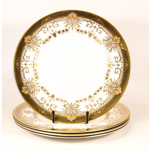 86 - De Lamerie Fine Bone China heavily gilded Silver & Gilt Rimmed Plates, specially made high end quali... 