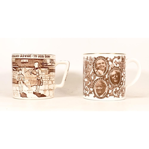 415 - Two Large Ceramic Mugs, One Crown Devon Yorkshiremans Advice to His Son mug together with a Royal St... 