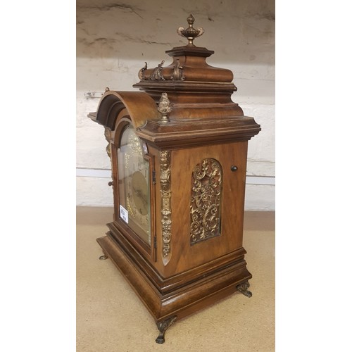 131 - 19th century Mahogany Cased German mantle clock 49cm height