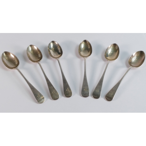 808 - Set of 6 silver tea spoons, 102g.