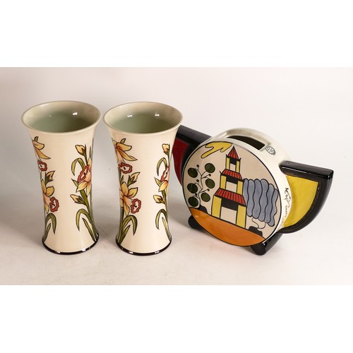 2 - Lorna Bailey items to include a pair of Old Court Ware vases and a Pagoda Garden patterned tea pot m... 