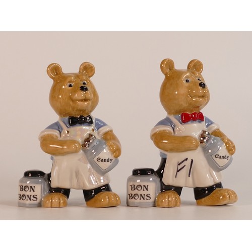 19 - Two Wade Rodney bears. One marked F1 to front and base dated 17/7/05 and the other with a pearl glaz... 