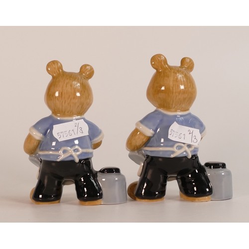 19 - Two Wade Rodney bears. One marked F1 to front and base dated 17/7/05 and the other with a pearl glaz... 