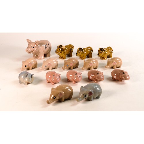 40 - Wade collection of pigs, lions & baby elephants (four with hand written text to base or body etc. Th... 