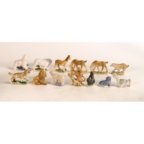 60 - A collection of Wade Whimsies to include horses, squirrel, penguin, etc. (13)