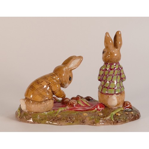 85 - Beswick prototype Beatrix Potter tableau figure of Peter Rabbit & Benjamin Bunny picking onions, dec... 