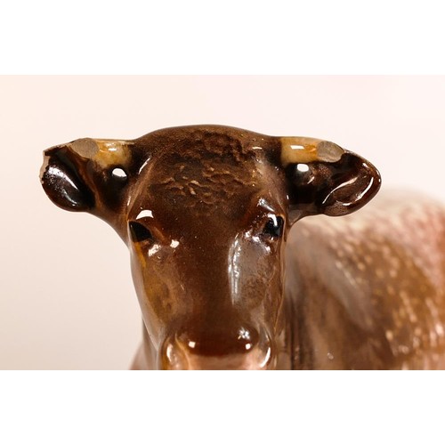 90 - Beswick Dairy Shorthorn bull and cow mounted on ceramic base 1863. 'Presented by Dairy Farmer magazi... 