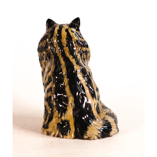 91 - Beswick seated Persian cat 1880, Swiss roll, brown & black colours.