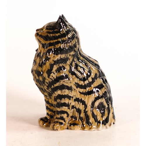 91 - Beswick seated Persian cat 1880, Swiss roll, brown & black colours.