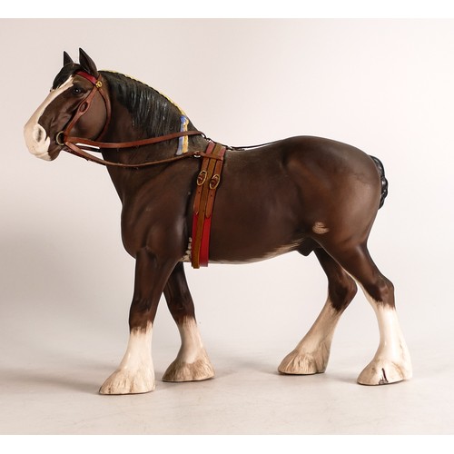 121 - Beswick Clydesdale shire horse 2465 in show harness.