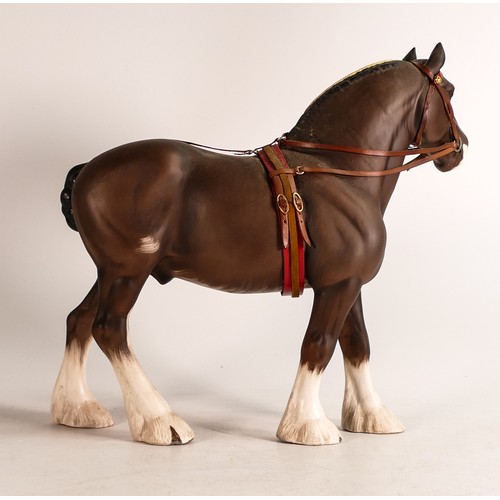 121 - Beswick Clydesdale shire horse 2465 in show harness.