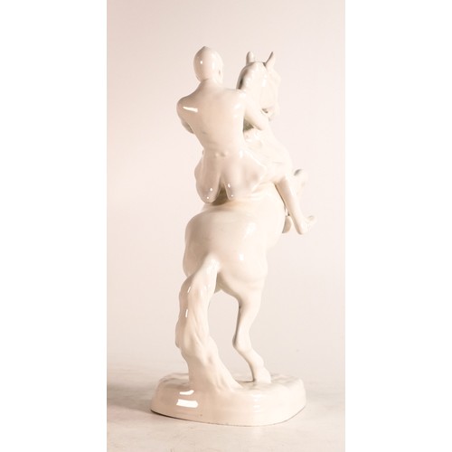 126 - Beswick opaque white gloss huntsman on rearing horse 868.