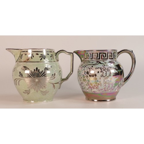 208 - Two Gray's Pottery Lustre jugs, painted in designs contemporary to Susie Cooper. Height of tallest 1... 