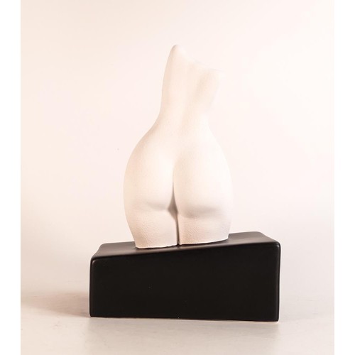 228 - Anissa Kermiche Happy Bookend, white textured figure. Height 23cm