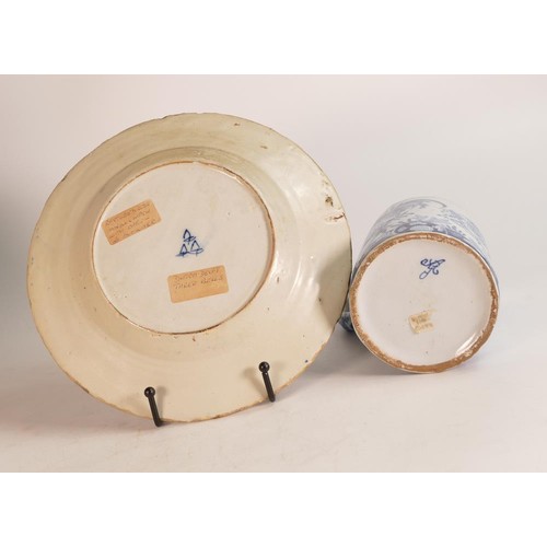 244 - Two Items of 18th/19th century Delft tin-glazed Earthenware to include a dish from the De Drie Klokk... 