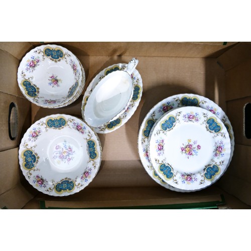 760 - Royal Albert, Berkeley pattern tea and dinner ware to include six tea trios (one cup a/f) together w... 