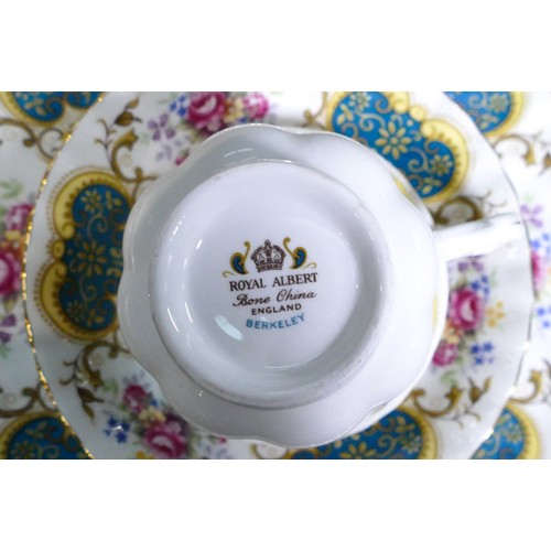 760 - Royal Albert, Berkeley pattern tea and dinner ware to include six tea trios (one cup a/f) together w... 